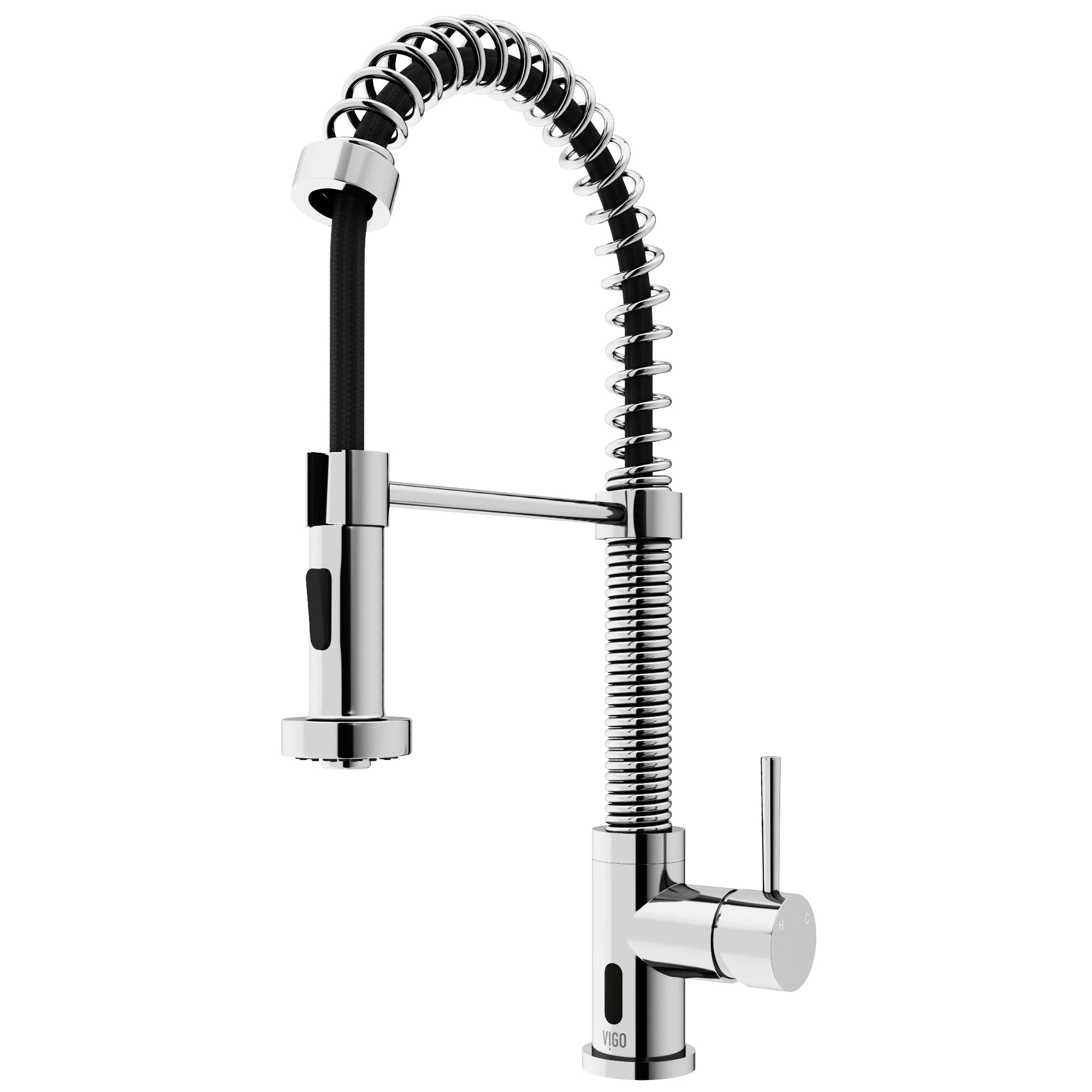 VIGO - Edison 19" Single Handle Smart Pull-Down Touchless Kitchen Faucet With Spring In Chrome Finish Model# VG02001CHS