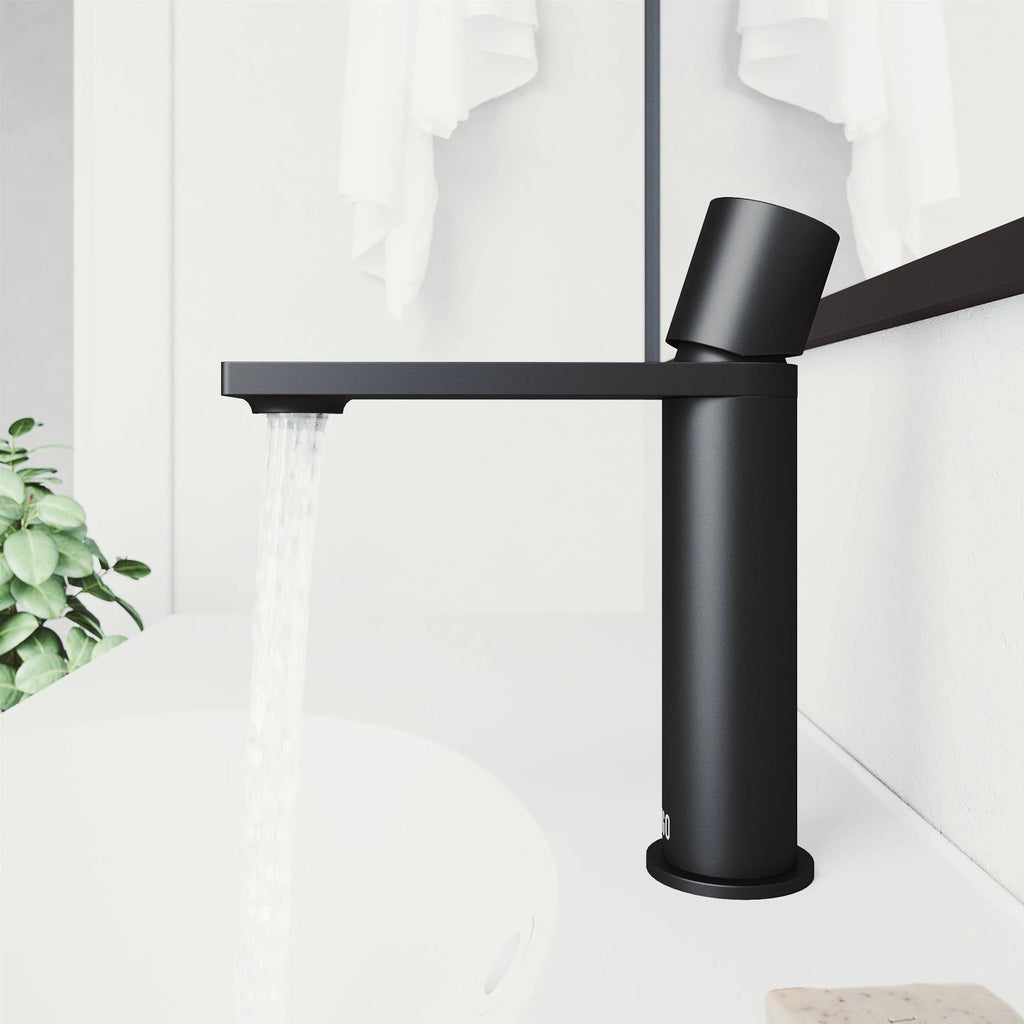 VIGO - Elan Single Hole Bathroom Faucet In Matte Black Model# VG01045MB