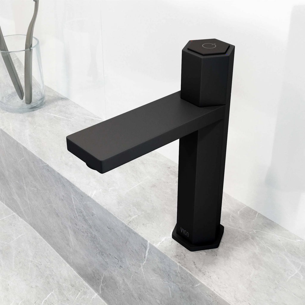VIGO - Hart Nova Single Hole Bathroom Faucet In Matte Black Model# VG01053MB