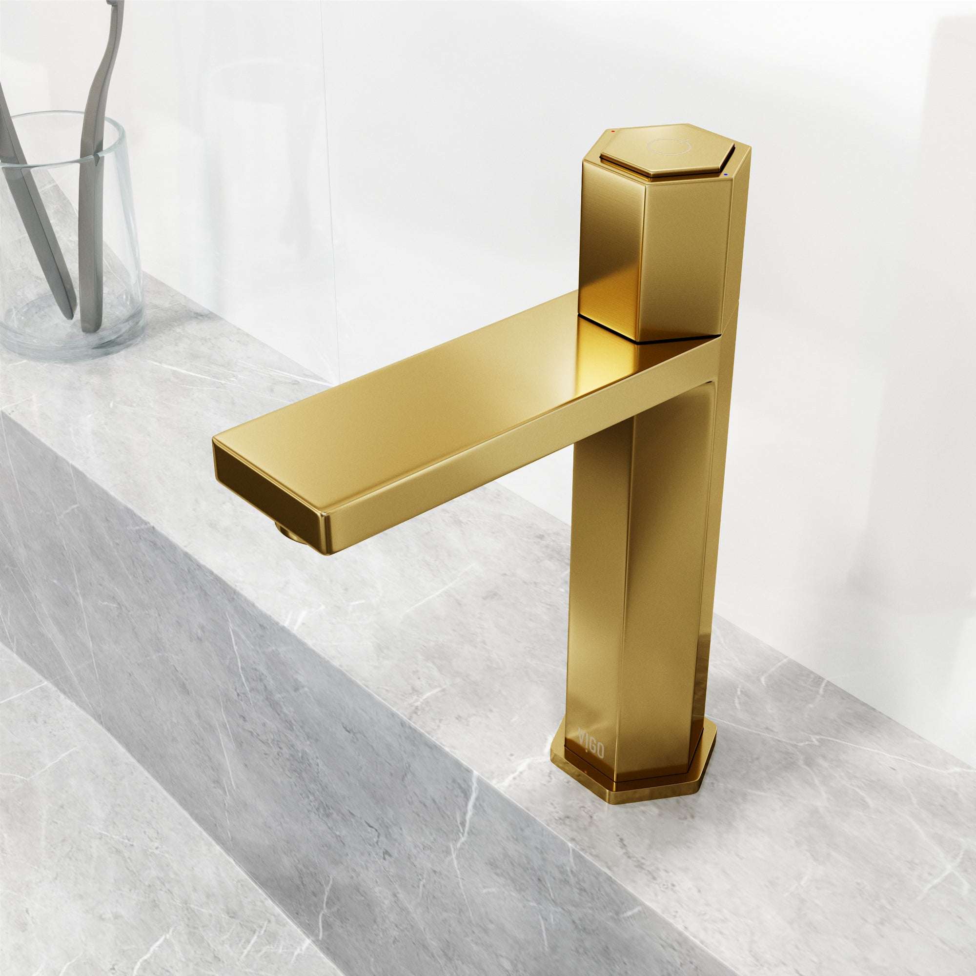 VIGO - Hart Nova Single Hole Bathroom Faucet In Matte Brushed Gold Model# VG01053MG