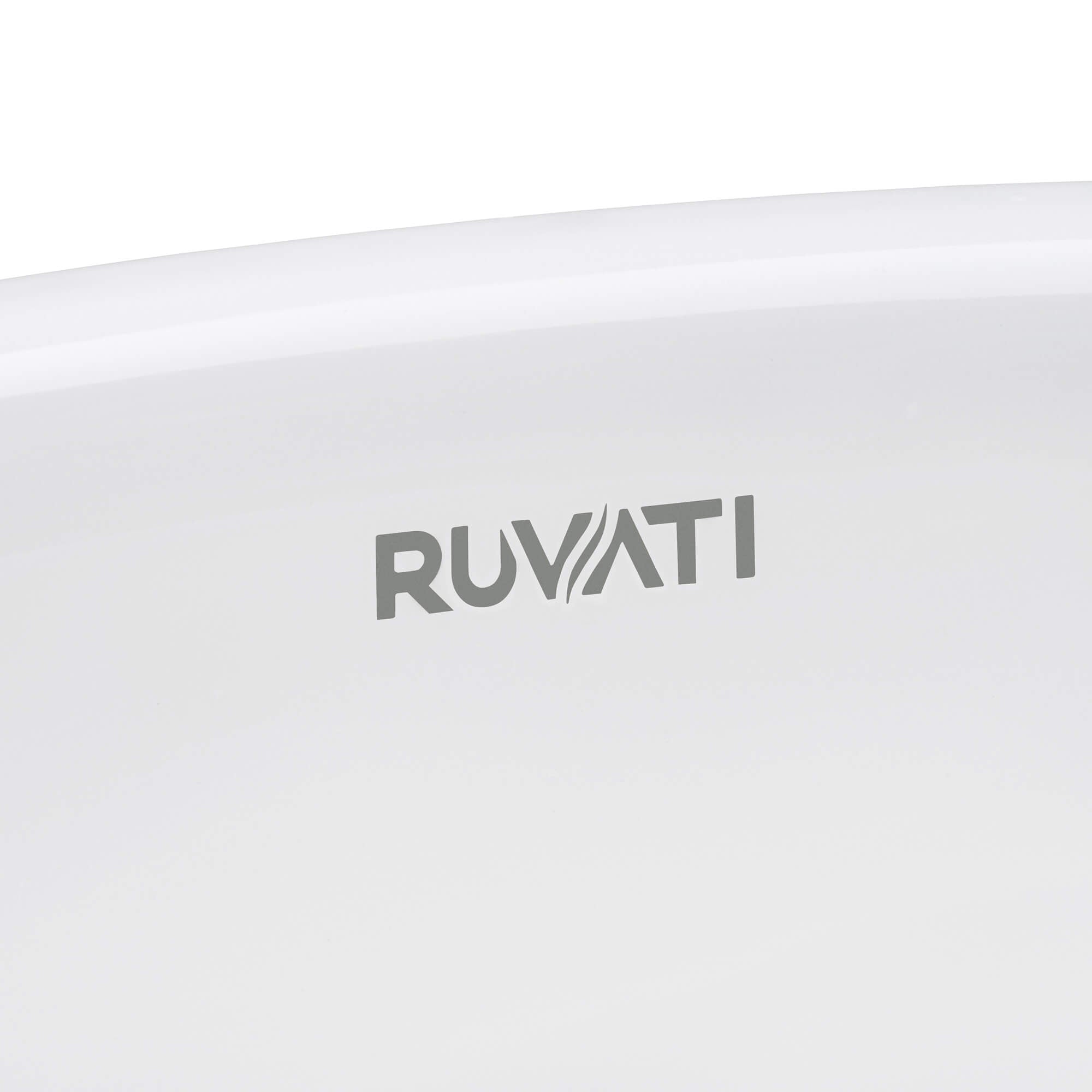 Pietra Ruvati 14" Bathroom Vessel Sink Round Gold Decorative Art Above Vanity Counter White Ceramic – Model# RVB0314WG