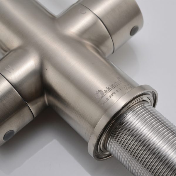 Oakland Two Handle Bathroom Sink Faucet with Pop Up Drain in Brushed Nickel – Model # KSB1217BN