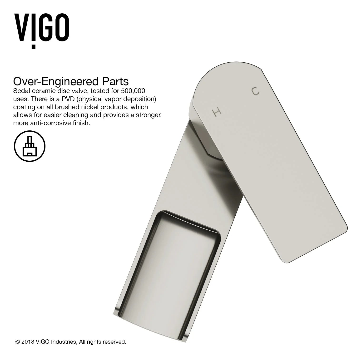 VIGO - Amada Single Hole Open Spout Bathroom Faucet In Brushed Nickel Finish Model# VG01042BN