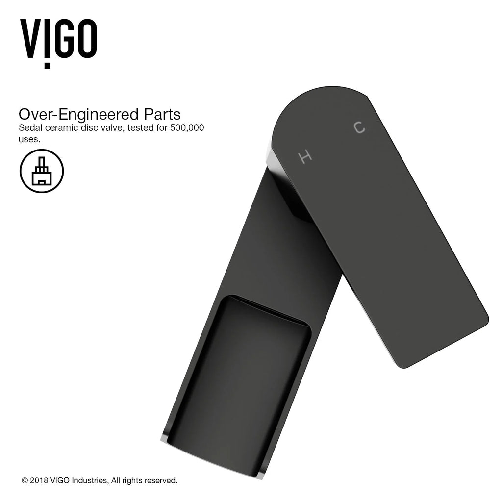 VIGO - Amada Single Hole Open Spout Bathroom Faucet In Matte Black Finish Model# VG01042MB