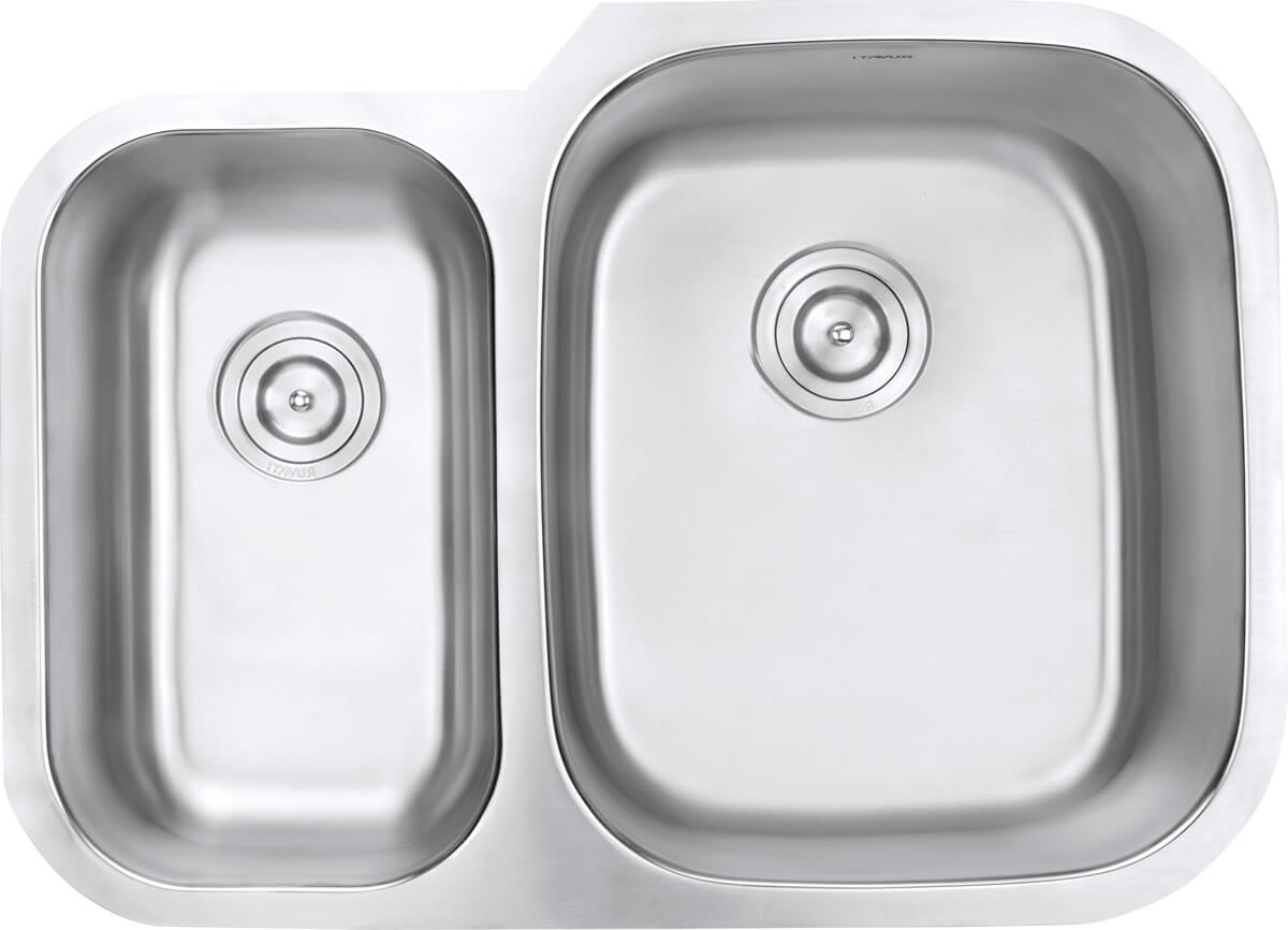 Parmi Model: RVM4505 Ruvati 29-inch Undermount 40/60 Double Bowl 16 Gauge Stainless Steel Kitchen Sink – RVM4505