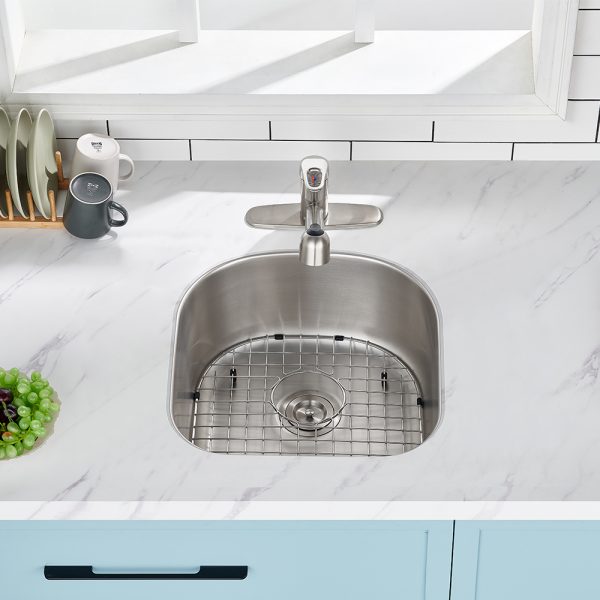 Oakland 20″ D Shape Undermount Stainless Steel Single Bowl Kitchen Sink Model# KSU20219