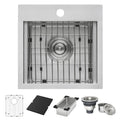 Merino Model: RVQ5215 Ruvati 15 x 15 inch Marine Grade T-316 Workstation Top Mount RV Boat Outdoor Sink Stainless Steel – Model# RVQ5215