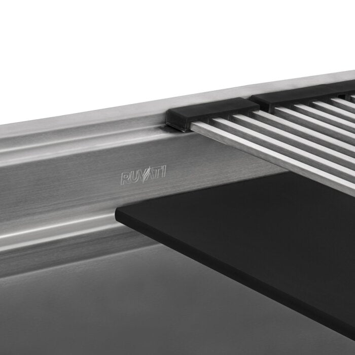 Dual-Tier Nova Model: RVH8254 Ruvati 33-inch Workstation Dual Tier Nova Double Bowl Low Divide Undermount Stainless Steel Kitchen Sink – RVH8254