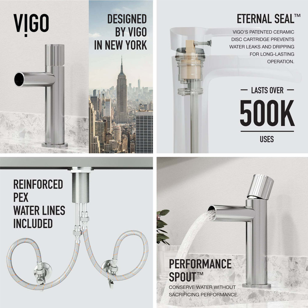 VIGO - Ashford Single Hole Bathroom Faucet In Chrome Model# VG01052CH