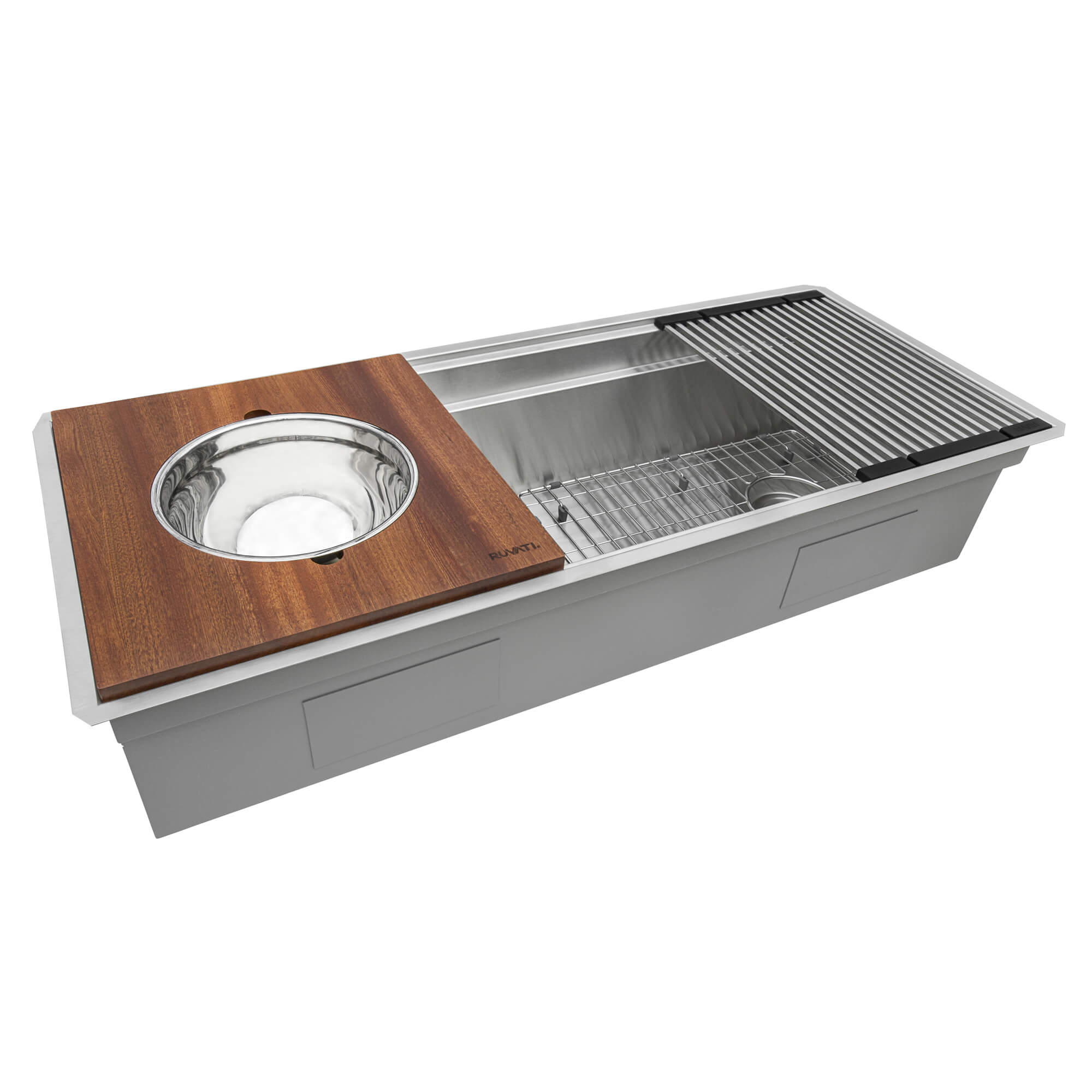 Dual Tier Ruvati 39-inch Workstation Dual Tier Kitchen Sink Undermount 16 Gauge Stainless Steel – Model # RVH8299