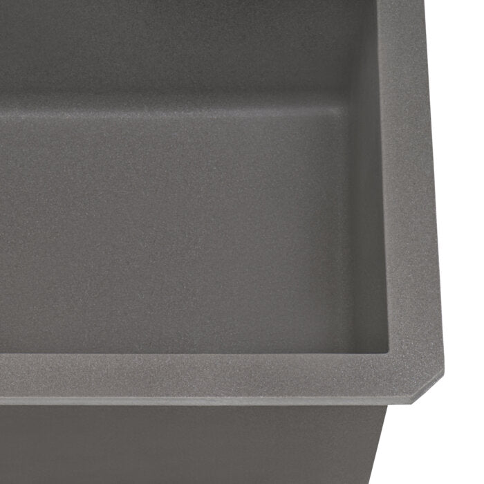 epiGranite Model: RVG2033UG Ruvati 32 x 19 inch epiGranite Undermount Granite Composite Quartz Single Bowl Kitchen Sink – Urban Gray – RVG2033UG