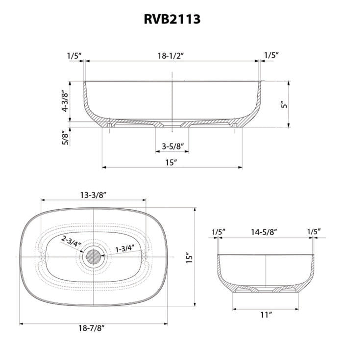 Sinatra Model: RVB2113GW Ruvati 19-inch Matte Gold and White Bathroom Vessel Sink epiStone Solid Surface – RVB2113GW