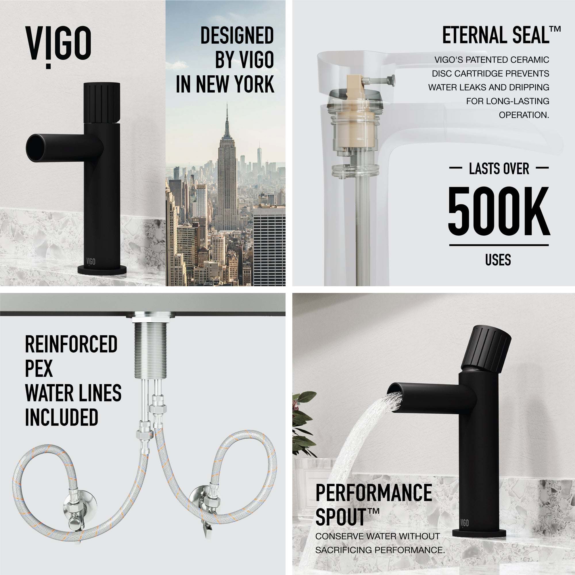 VIGO - Ashford Single Hole Bathroom Faucet In Matte Black Model# VG01052MB