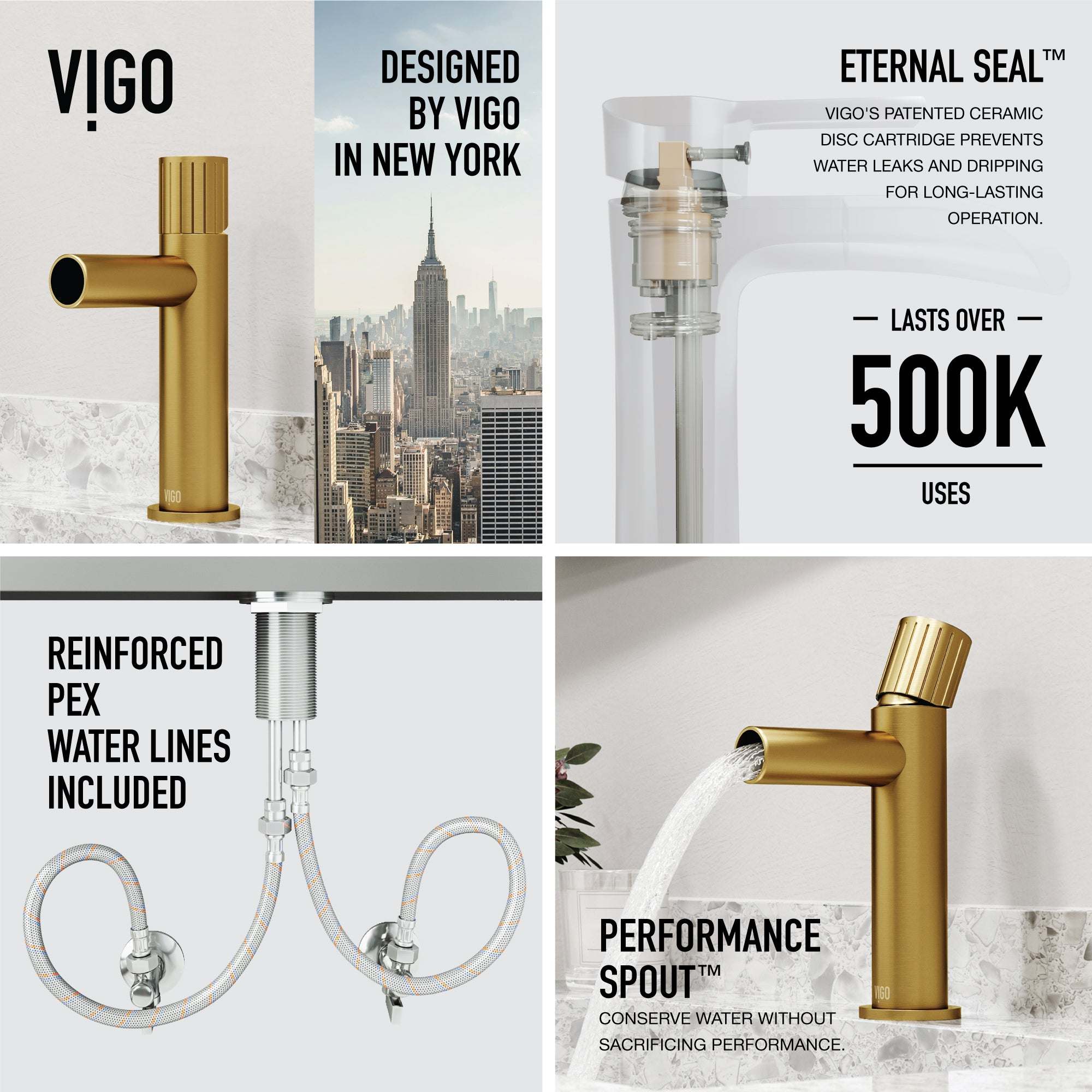 VIGO - Ashford Single Hole Bathroom Faucet In Matte Brushed Gold Model# VG01052MG
