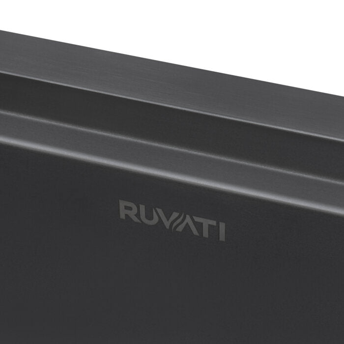 Giana Ruvati 33" Gunmetal Black Stainless Steel Workstation Undermount Kitchen Sink Single Bowl – Model# RVH6533BL