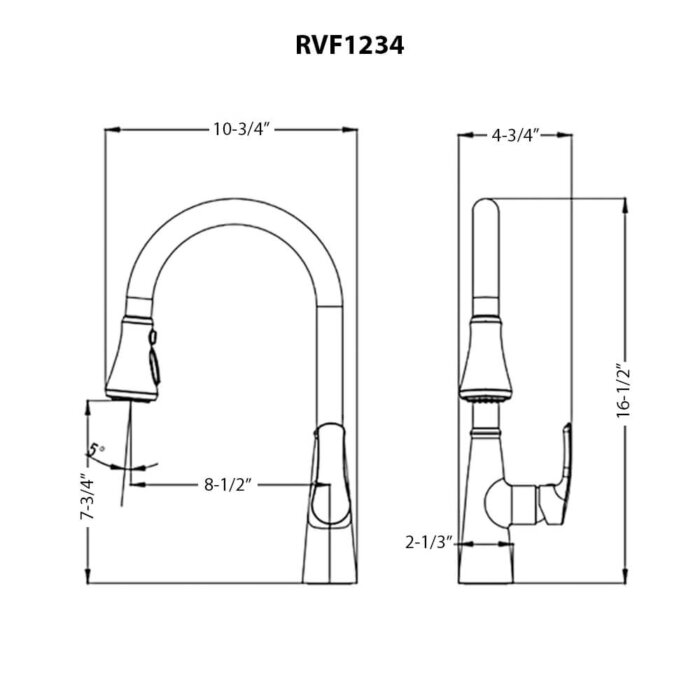 Simoni Model: RVF1234SG Ruvati Simoni Brushed Gold Kitchen Faucet Single Handle Traditional Farmhouse with Pull Down Spray Hose – RVF1234SG