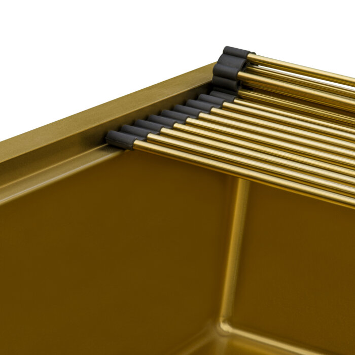 Giana Ruvati 33" Matte Gold Workstation Undermount Kitchen Sink Single Bowl – Model# RVH6533GG