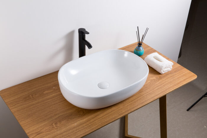 Vista Model: RVB0424 Ruvati 24 x 16 inch Bathroom Vessel Sink White Oval Above Vanity Countertop Porcelain Ceramic – RVB0424