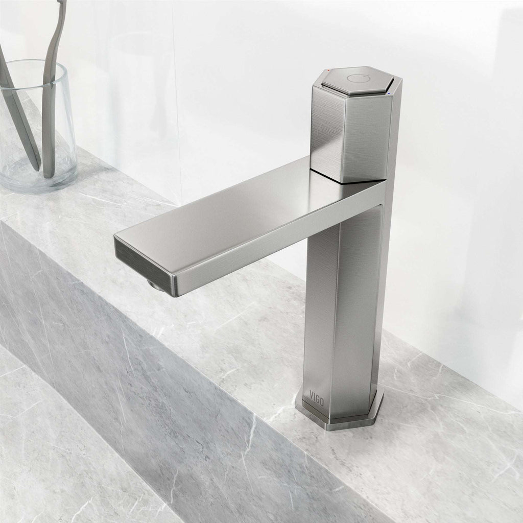 VIGO - Hart Nova Single Hole Bathroom Faucet In Brushed Nickel Model# VG01053BN