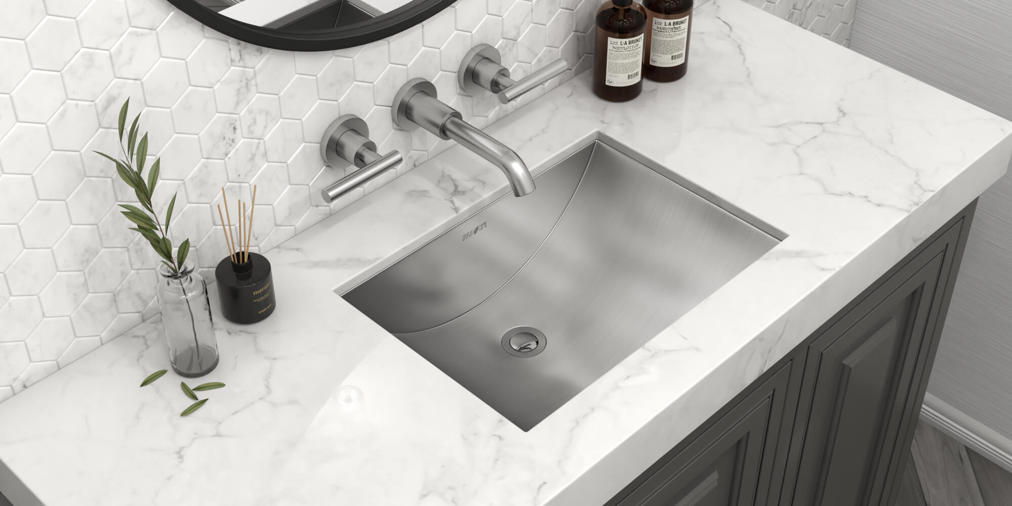 Ariaso Ruvati 16" x 11" Brushed Stainless Steel Rectangular Bathroom Sink Undermount – Model# RVH6107