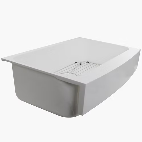 Nantucket Sinks Retrofit Glacier Stone Single Bowl Apron Front Kitchen Sink Model# NS-GSEZA32S