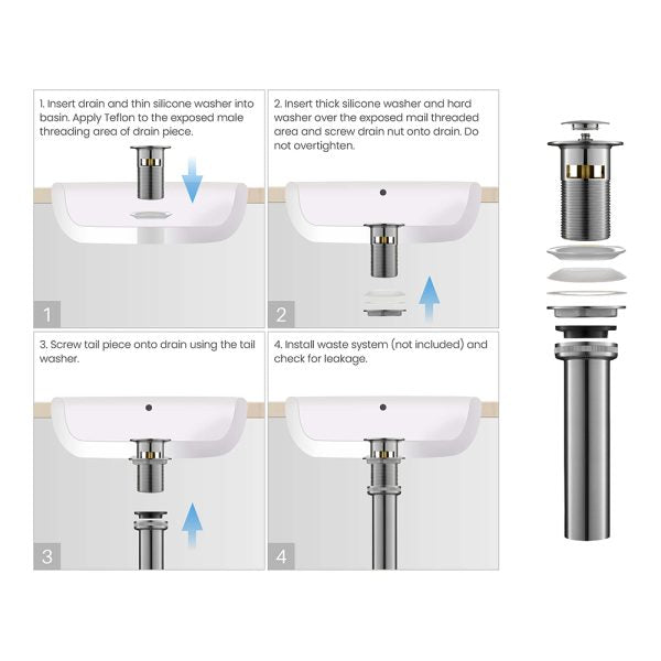 Oakland Single Handle Bathroom Sink Faucet with Pop Up Drain in Brushed Nickel Model# KSB1106BN