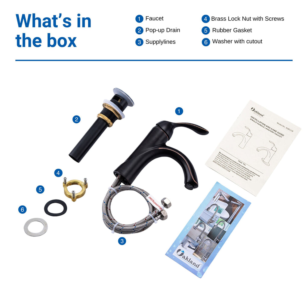 Oakland Single Handle Bathroom Sink Faucet with Pop Up Drain in Oil Rubbed Bronze Model# KSB1106RB