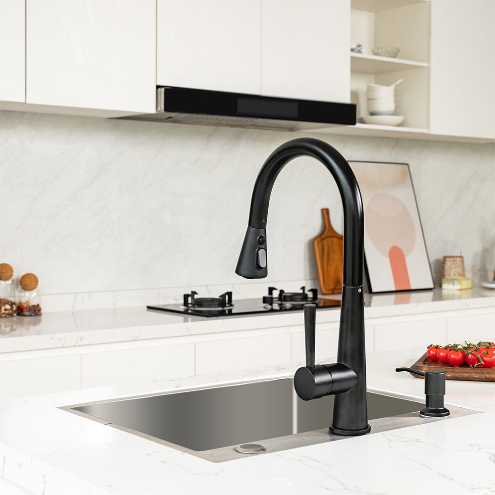 Single Handle Pull-Down 1 Hole Kitchen Faucet in Matte Black Model# KSK1123MB