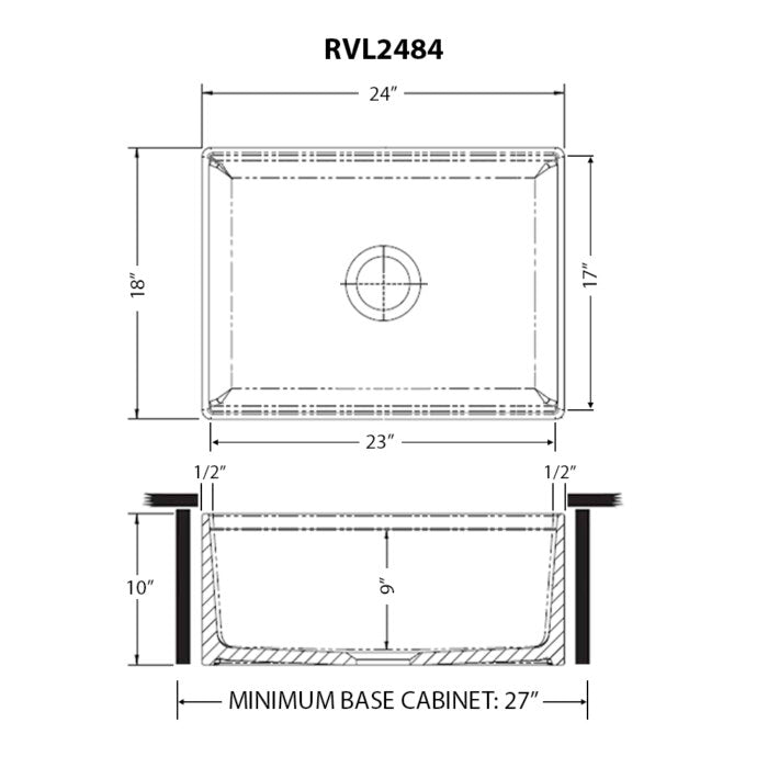 Ruvati 24 inch Fireclay Workstation White Farmhouse Kitchen Sink Apron Front Single Bowl – RVL2484WH