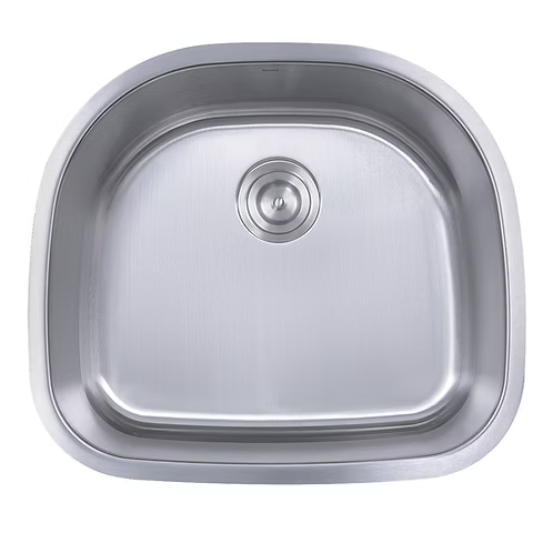 Nantucket Sinks - 23 Inch D-Bowl Undermount Stainless Steel Kitchen Sink, 16 Gauge Model# NS03i-16