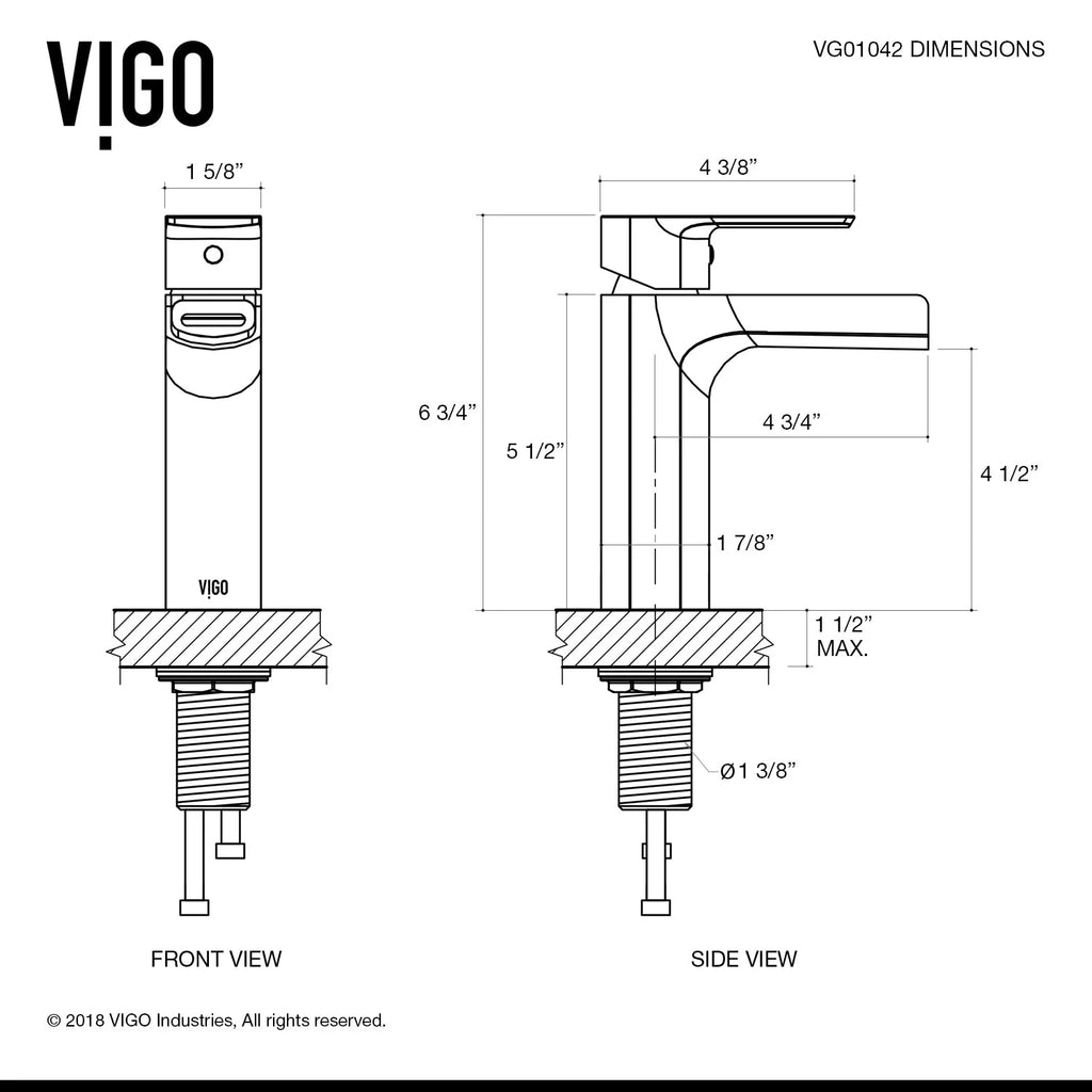 VIGO - Amada Single Hole Open Spout Bathroom Faucet&nbsp;In Chrome Finish Model# VG01042CH