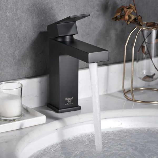 Oakland Single Handle 1 Hole Bathroom Sink Faucet with Pop Up Drain Model# KSB1112MB
