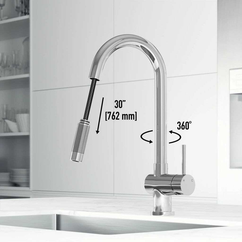 VIGO - Gramercy 17" Single Handle Smart Pull-Down Kitchen Touchless Faucet In Chrome Model# VG02008CHS