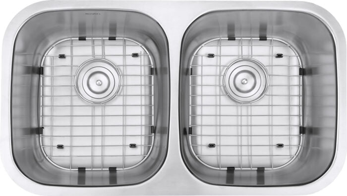 Parmi Model: RVM4300 Ruvati 32-inch Undermount 50/50 Double Bowl 16 Gauge Stainless Steel Kitchen Sink – RVM4300