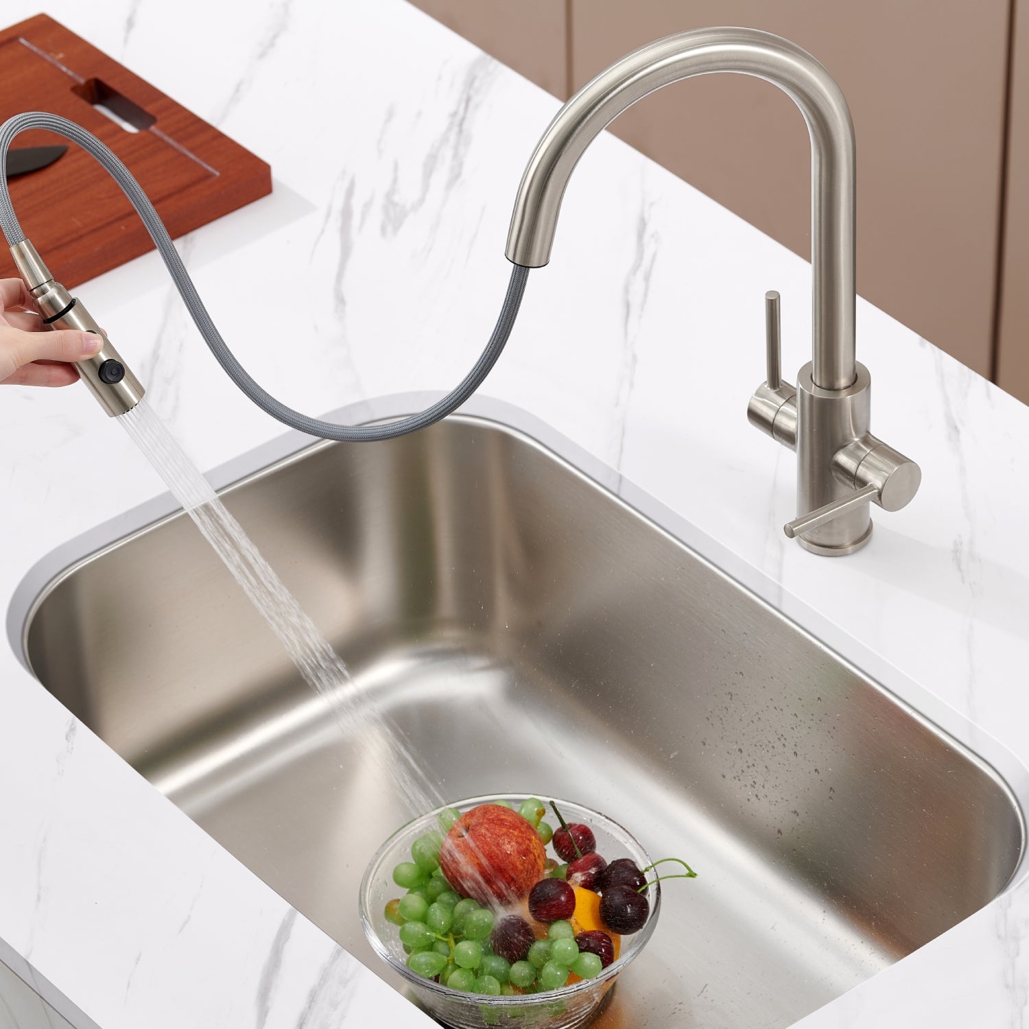 Oakland Large Size 18 Gauge 32″ Undermount Rectangular Stainless Steel Single Bowl Kitchen Sink Model# KSU32199B