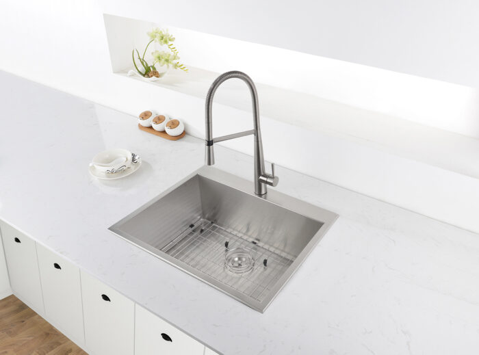 Tirana Ruvati 25″ Drop-in Topmount 16 Gauge Stainless Steel Single Bowl Kitchen Sink – Model # RVH8010
