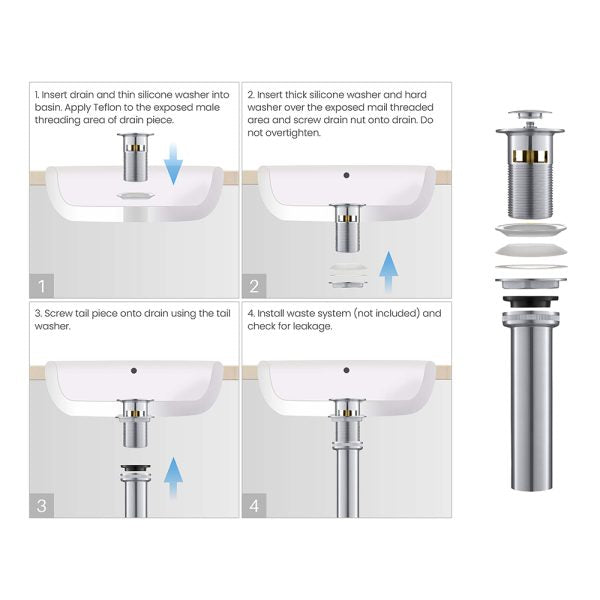 Oakland Single Handle Bathroom Sink Faucet with Pop Up Drain in Chrome Model# KSB1106C