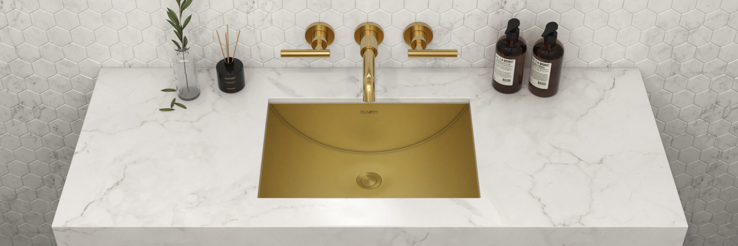 Ariaso Ruvati 18" x 12" Brushed Gold Rectangular Bathroom Sink Undermount – Model# RVH6110GG