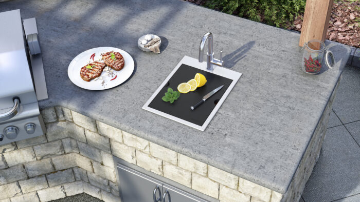 Merino Ruvati 15" x 20" Marine Grade T-316 Workstation Top Mount RV Boat Outdoor Sink Stainless Steel – Model# RVQ5210
