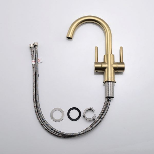Oakland Two Handles Bathroom Sink Faucet with Pop Up Drain in Satin Gold Model#KSB1217SG