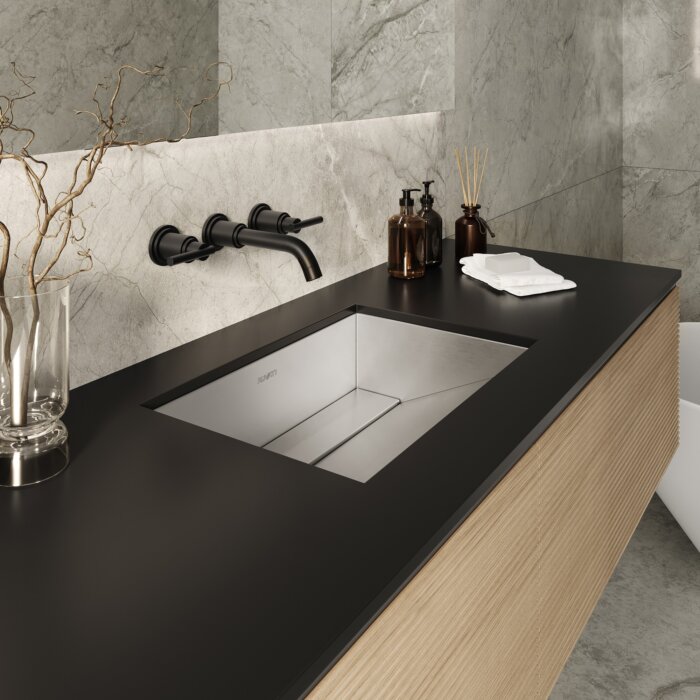 Ariaso Ruvati 20" x 14" Brushed Stainless Steel Undermount Ramp Bathroom Sink Stainless Steel – Model# RVH6140ST
