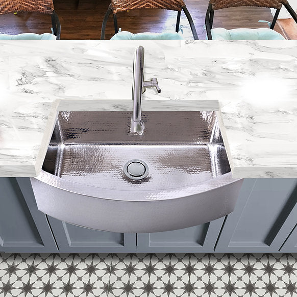 Nantucket Sinks 33" Hammered Farmhouse Stainless Steel Sink Model# FSSH3322