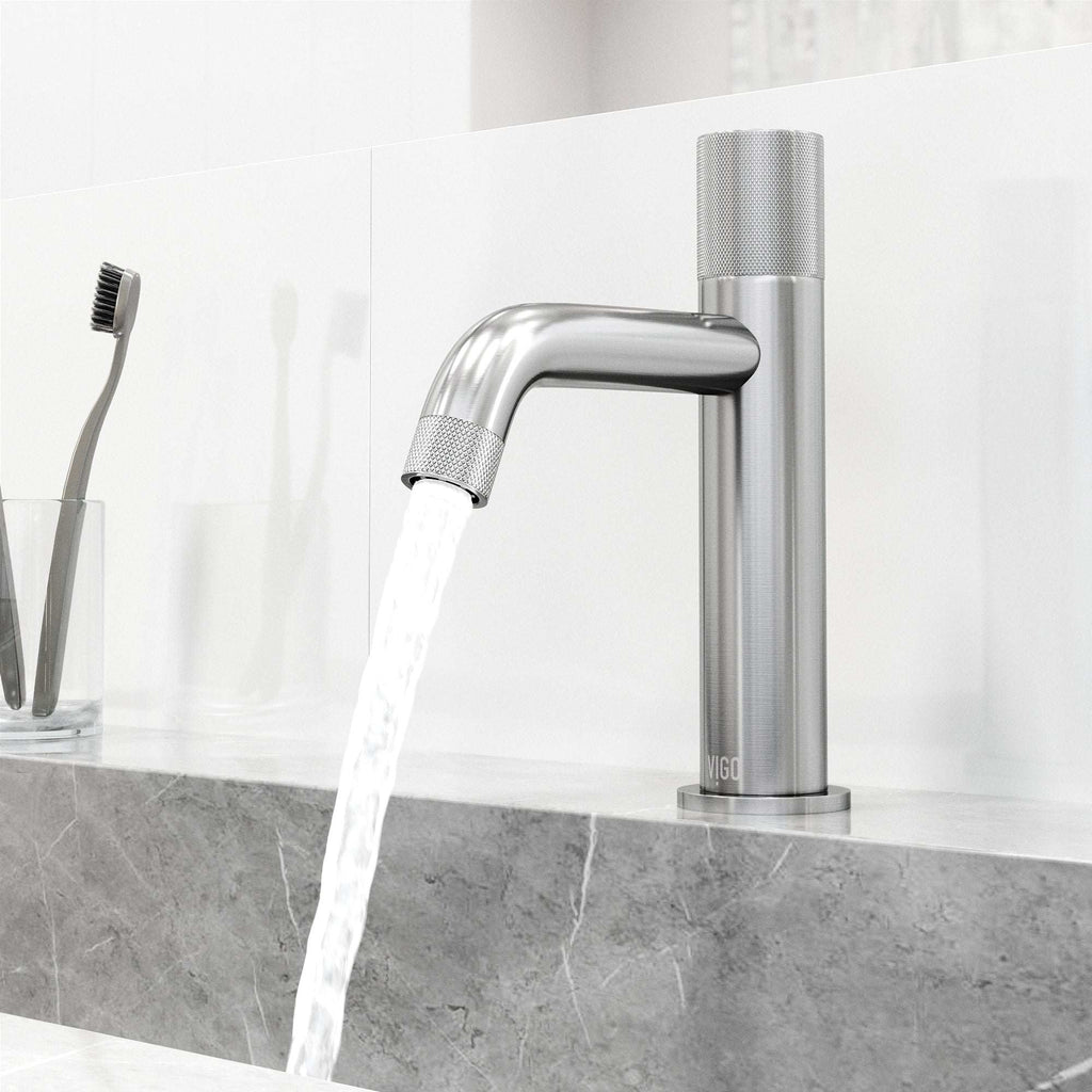 VIGO - Apollo Single Hole Bathroom Faucet In Brushed Nickel Model# VG01048BN