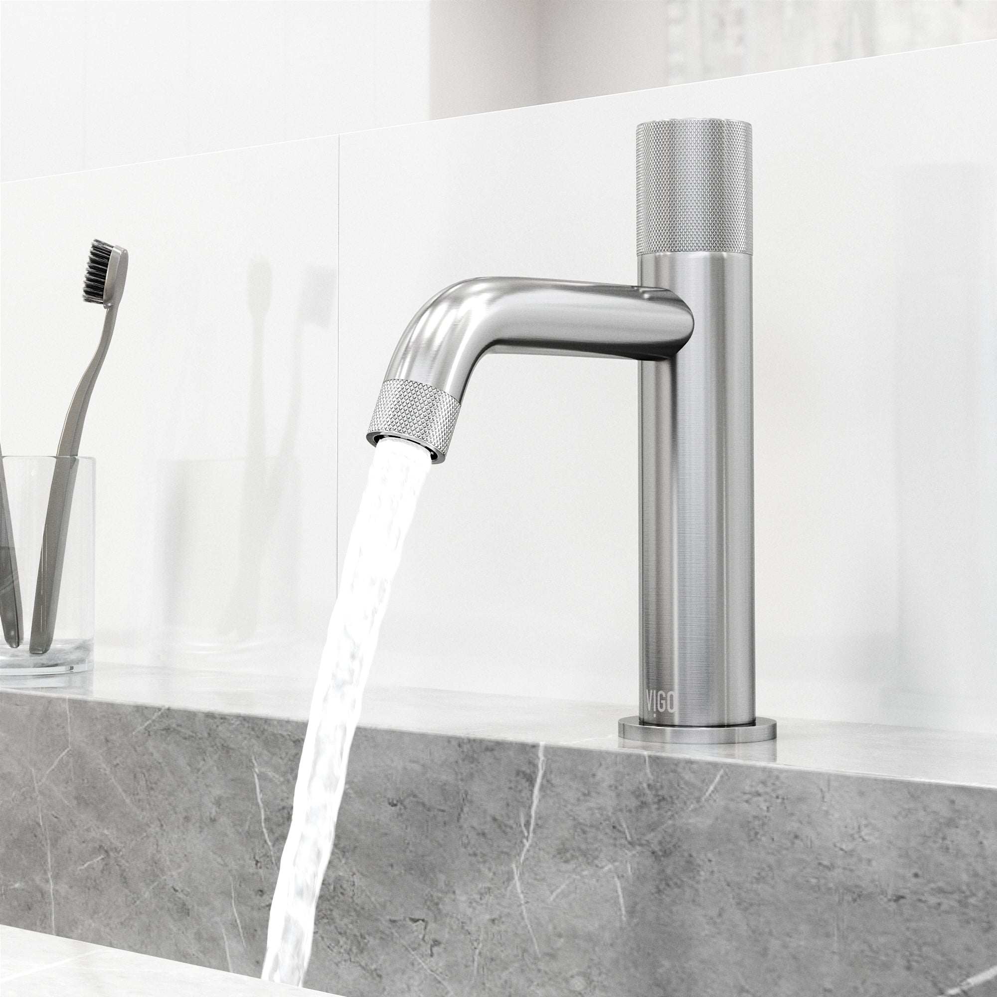 VIGO - Apollo Single Hole Bathroom Faucet In Brushed Nickel Model# VG01048BN