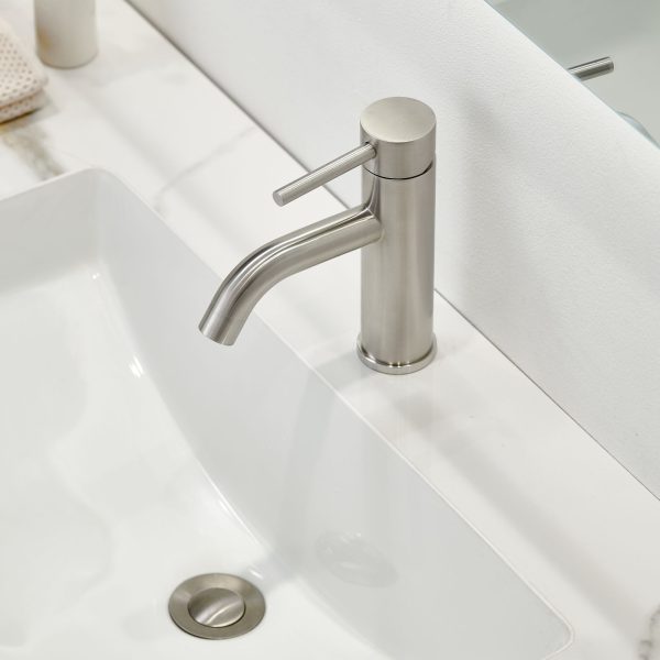 Oakland Single Handle Bathroom Sink Faucet with Pop Up Drain In Brushed Nickel Model# KSB1109BN