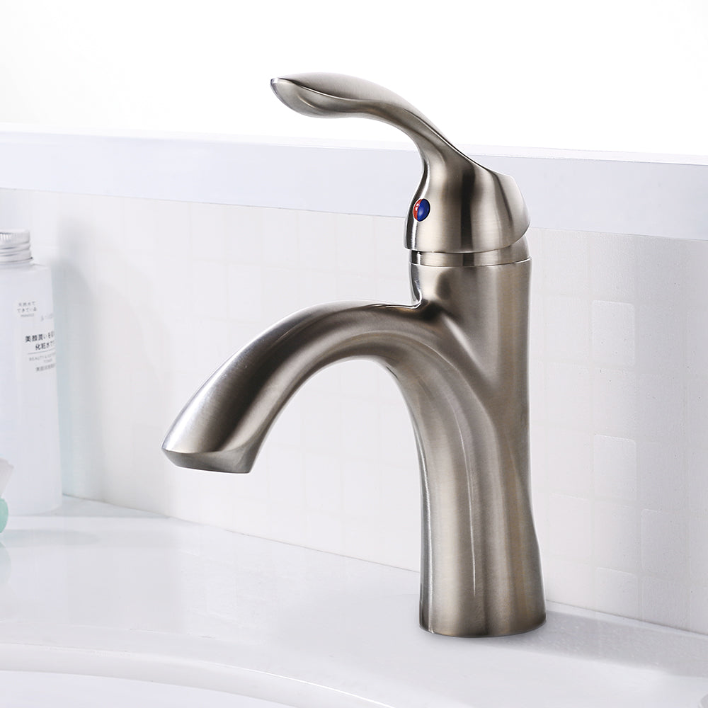 Oakland Single Handle Bathroom Sink Faucet with Pop Up Drain in Brushed Nickel Model# KSB1106BN