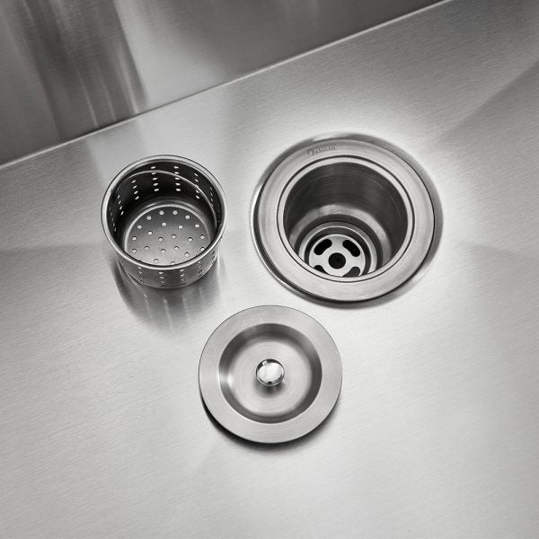 Oakland 32″ Workstation Under Mount Kitchen Sink 90 Degree Zero Radius in Stainless Steel Color Model# WSH321910SS