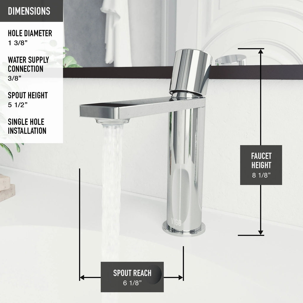 VIGO - Elan Single Hole Bathroom Faucet In Chrome Model# VG01045CH