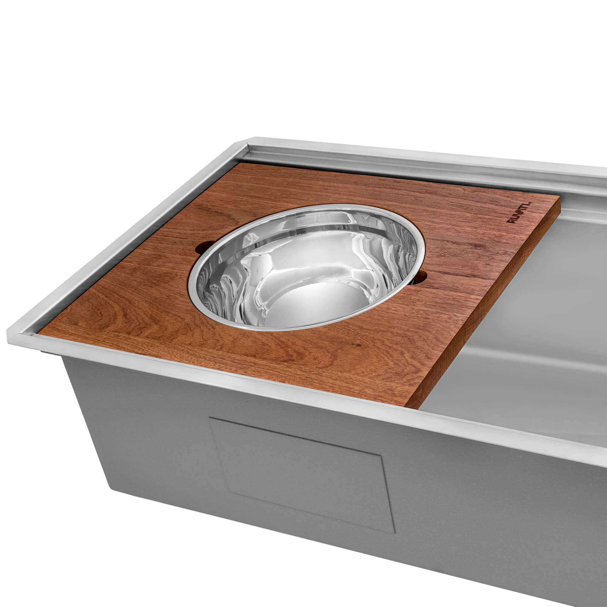 Dual-Tier Pro Ruvati 45-inch Workstation Two-Tiered Ledge Kitchen Sink Undermount 16 Gauge Stainless Steel – Model# RVH6333ST