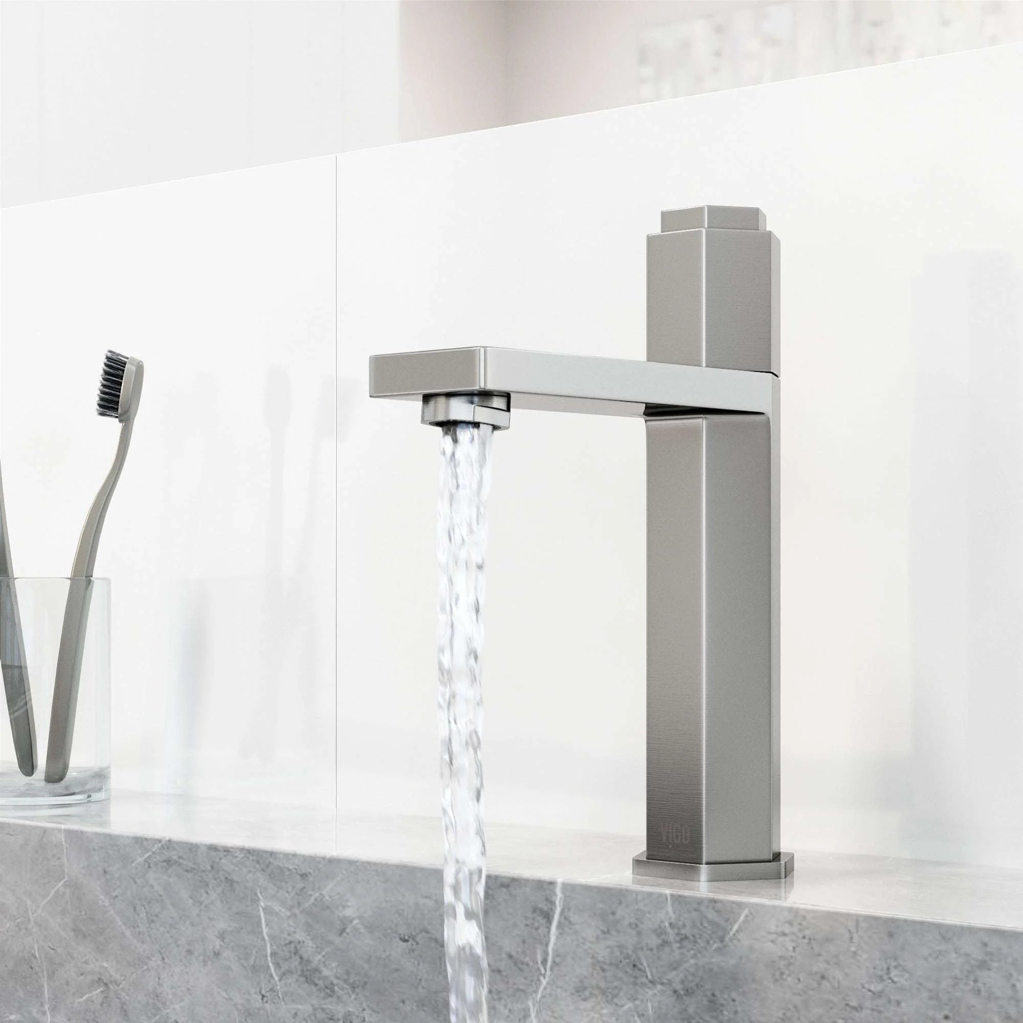 VIGO - Hart Nova Single Hole Bathroom Faucet In Brushed Nickel Model# VG01053BN